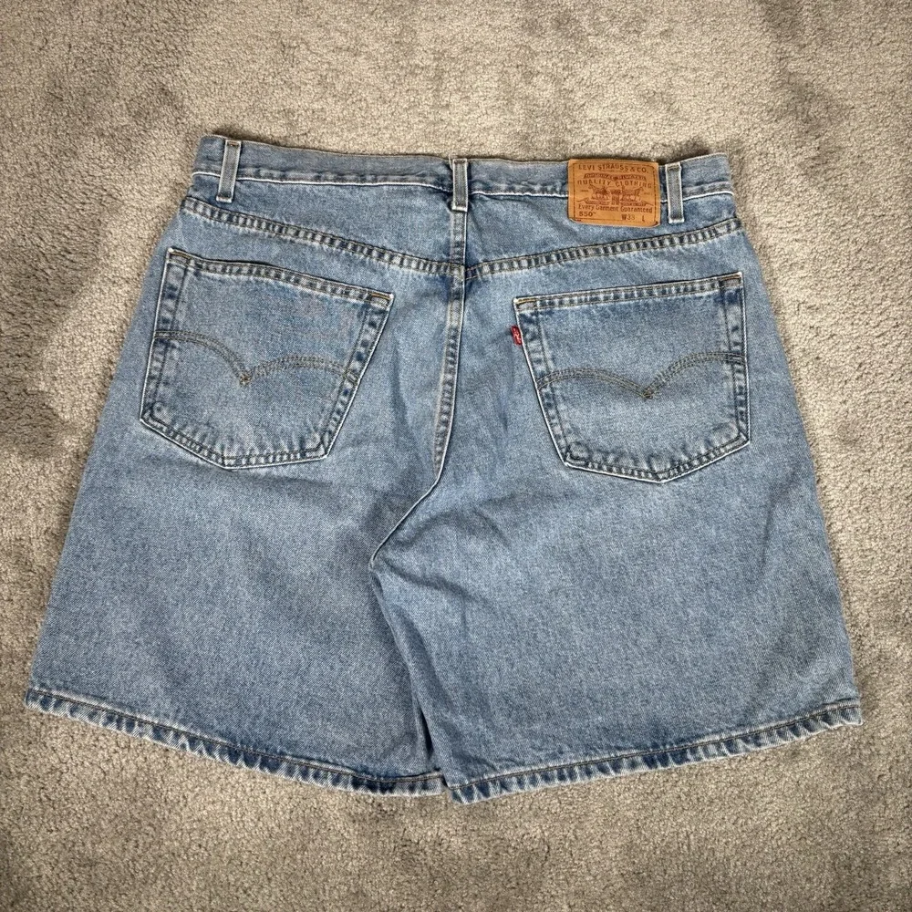 Vintage Levis 550 Jean Shorts Men 38 Relaxed Fit Blue Denim Cotton Baggy 2002